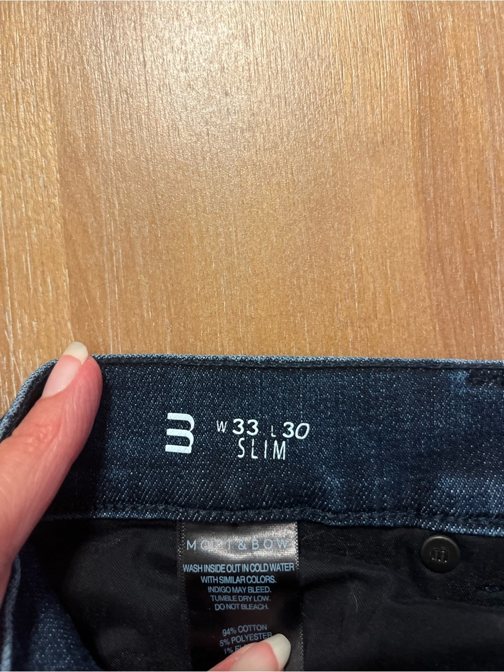 Mott & Bow Men's Slim Fit Jeans Dark Wash Denim Size W33 L30 - Picture 10 of 13